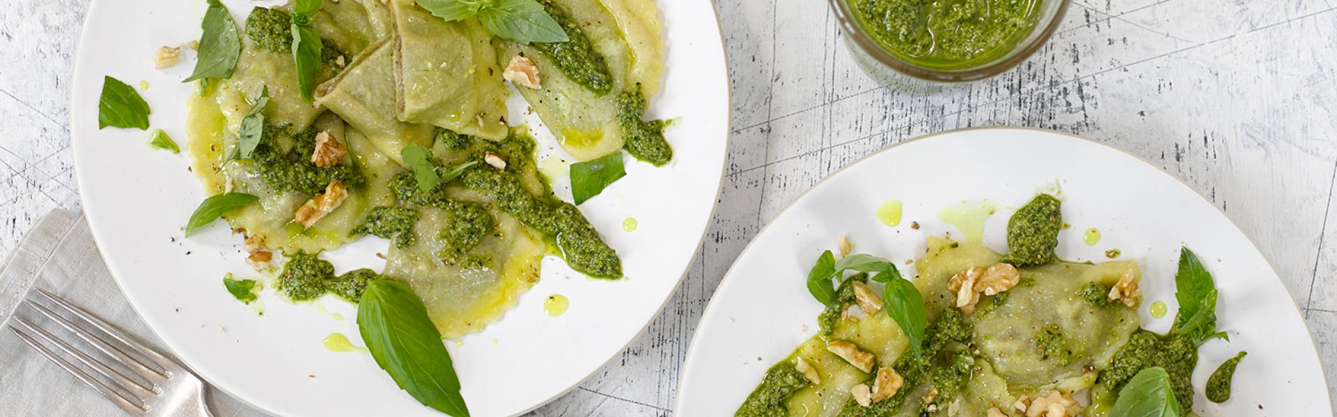 Auberginen-Ravioli mit Walnusspesto | Simply Yummy