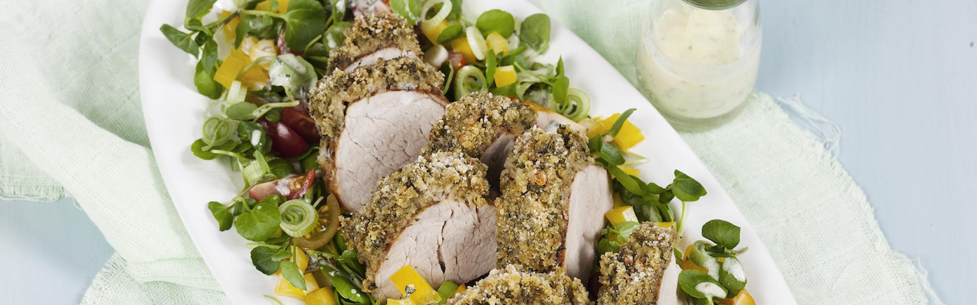 Schweinemedaillons mit Brunnenkressesalat