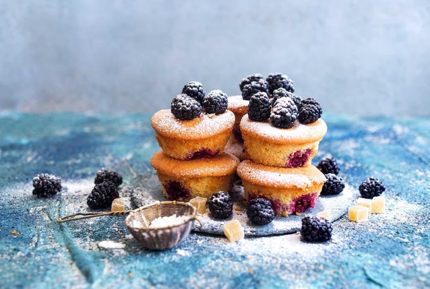 Brombeer-Muffins mit Ingwer
