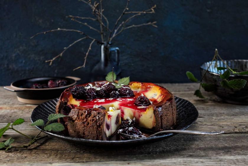 Brombeer Cheesecake mit Mascarpone