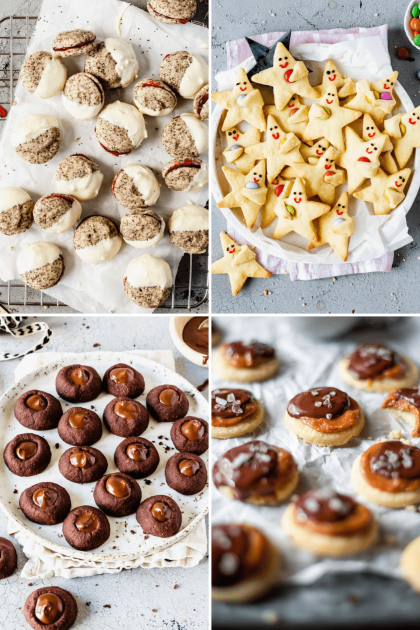 Vier verschiedene besondere Weihnachtsplätzchen