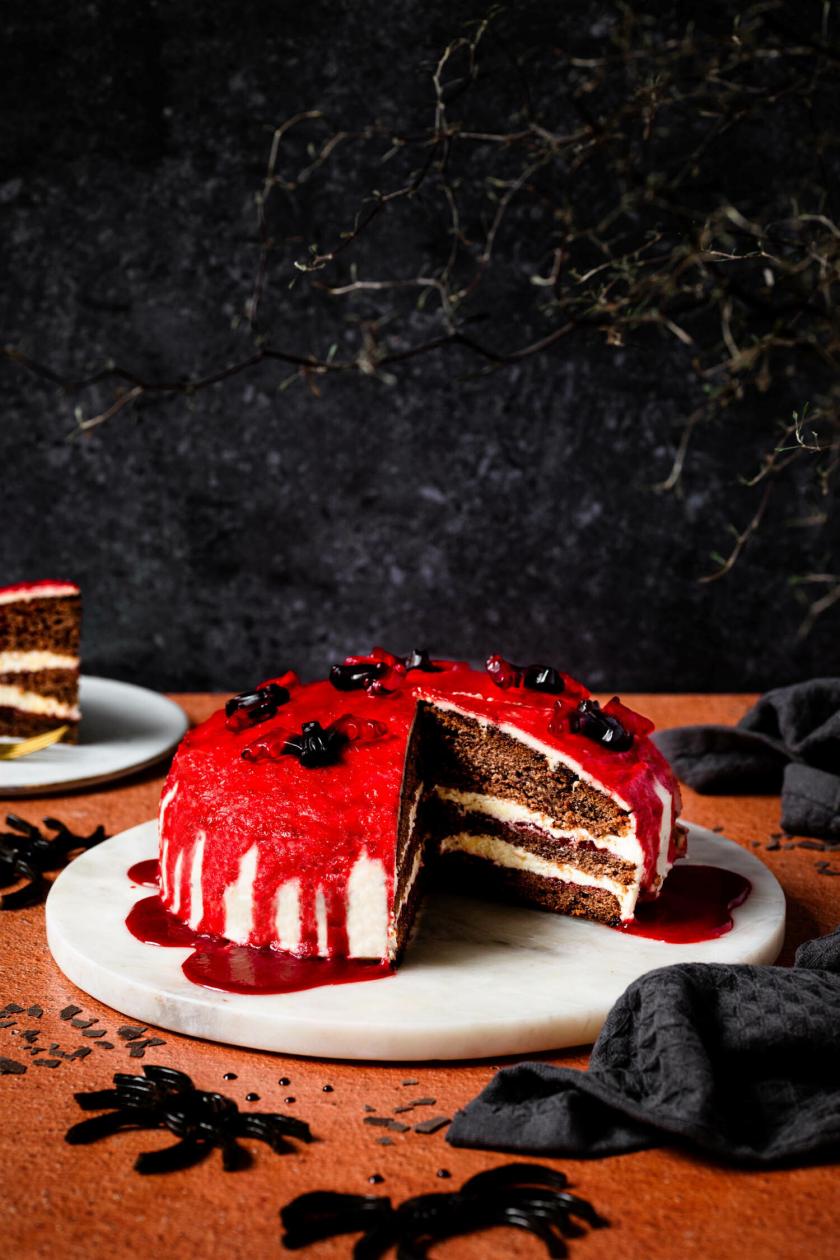 Bloody Halloween Drip Cake einfach selber backen 