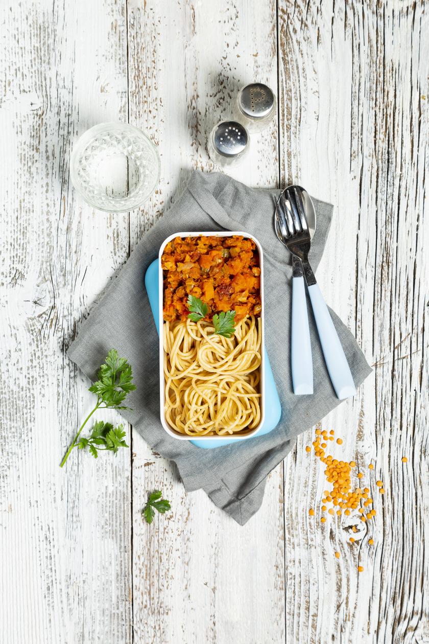 Donnerstag: Pasta mit Linsenbolognese - Meal Prep vegan