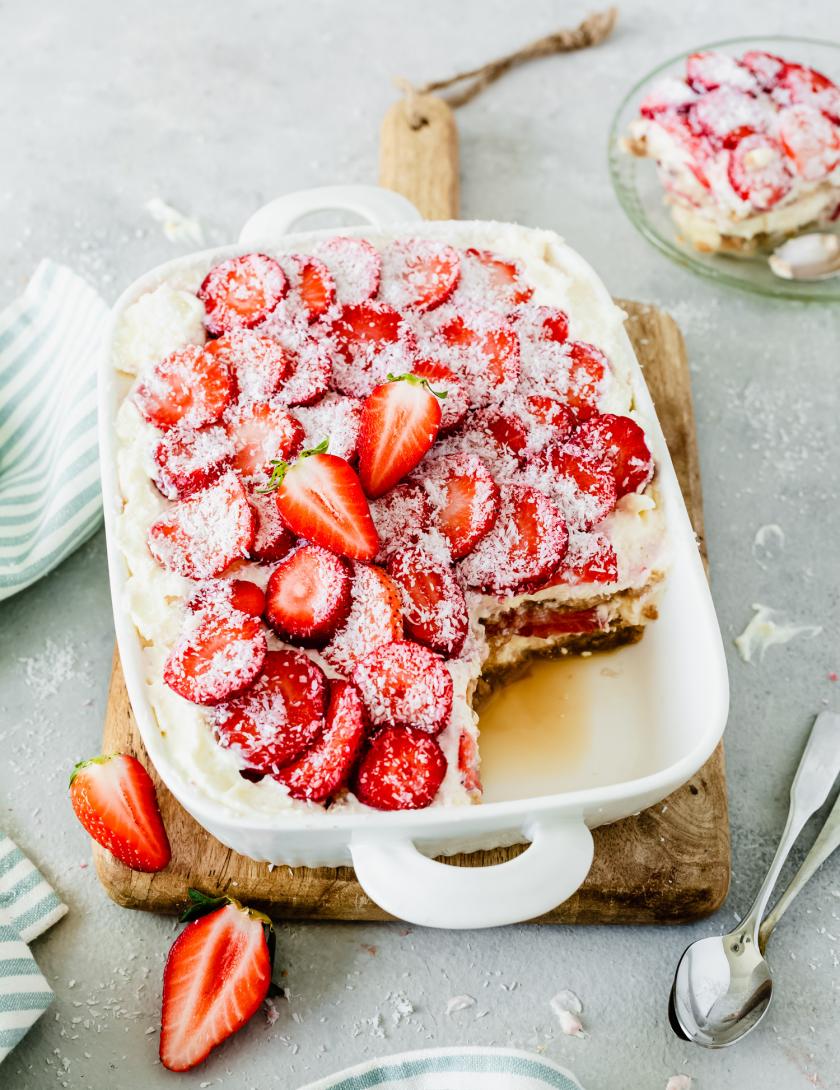 Erdbeer-Kokos-Tiramisu mit Mascarpone