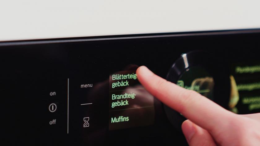 Der Backofen wird auf Blätterteiggebäck eingestellt.