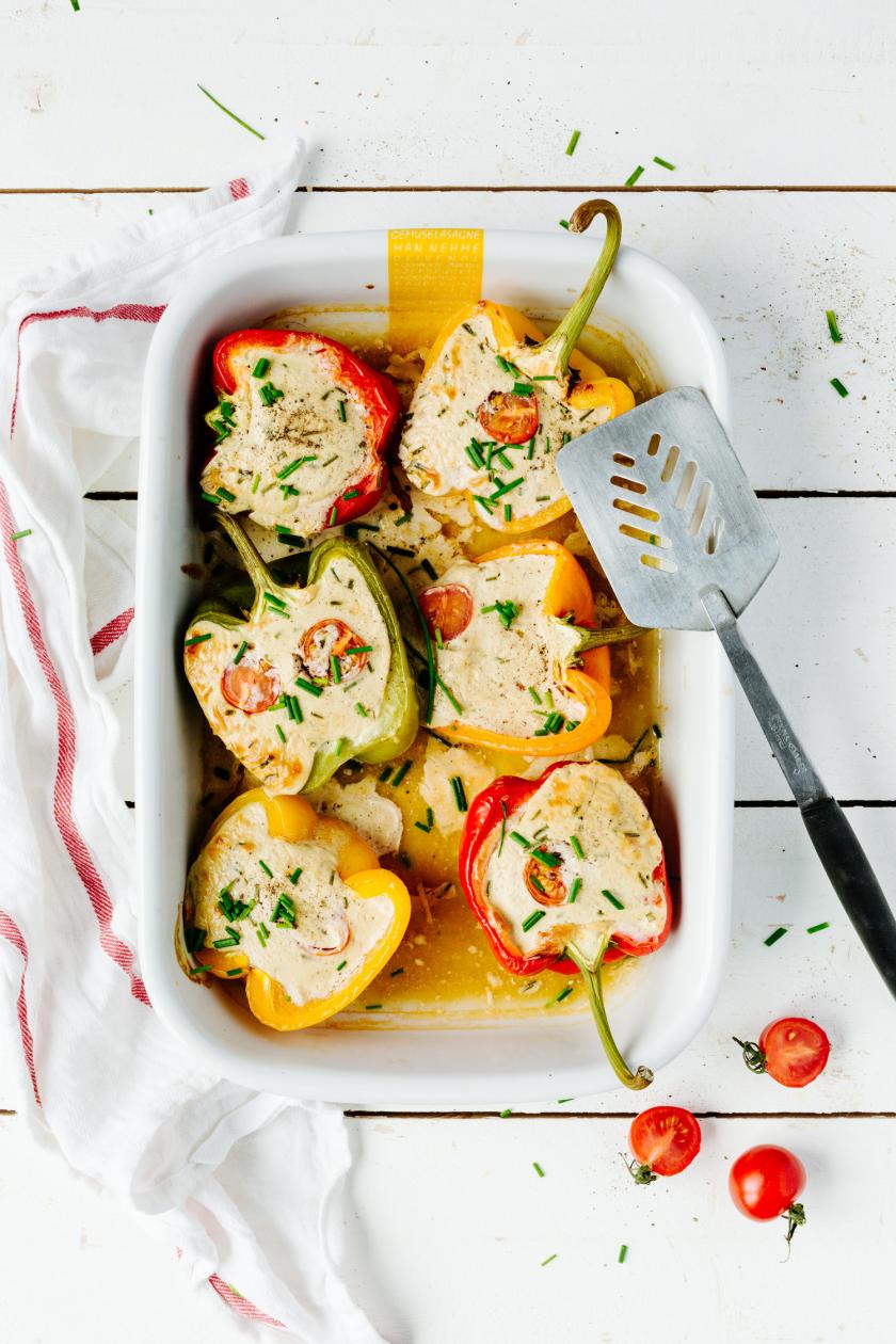 Gefüllte Paprika mit Ziegenfrischkäse