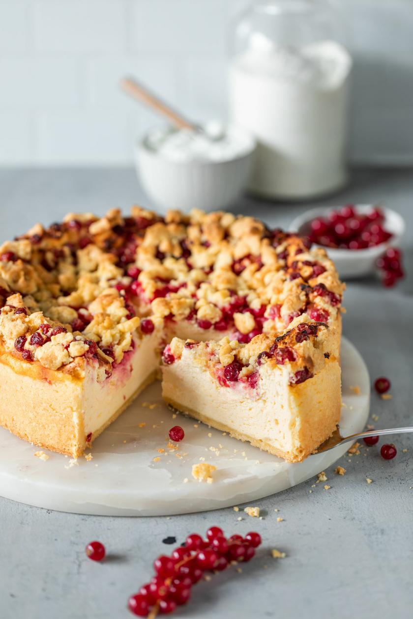Johannisbeerkuchen mit Quark und Streuseln | Simply Yummy