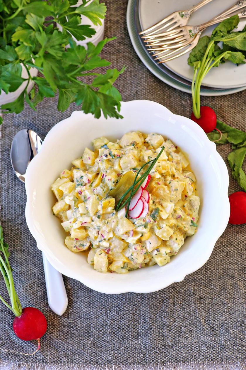 Klassischer Kartoffelsalat mit Radieschen und Ei im Cookit | Simply Yummy