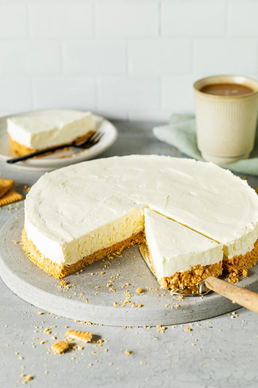No Bake Cheesecake mit Keksboden