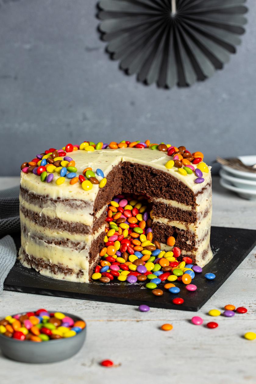 Pinata Kuchen So Kommt Die Fullung In Den Kuchen