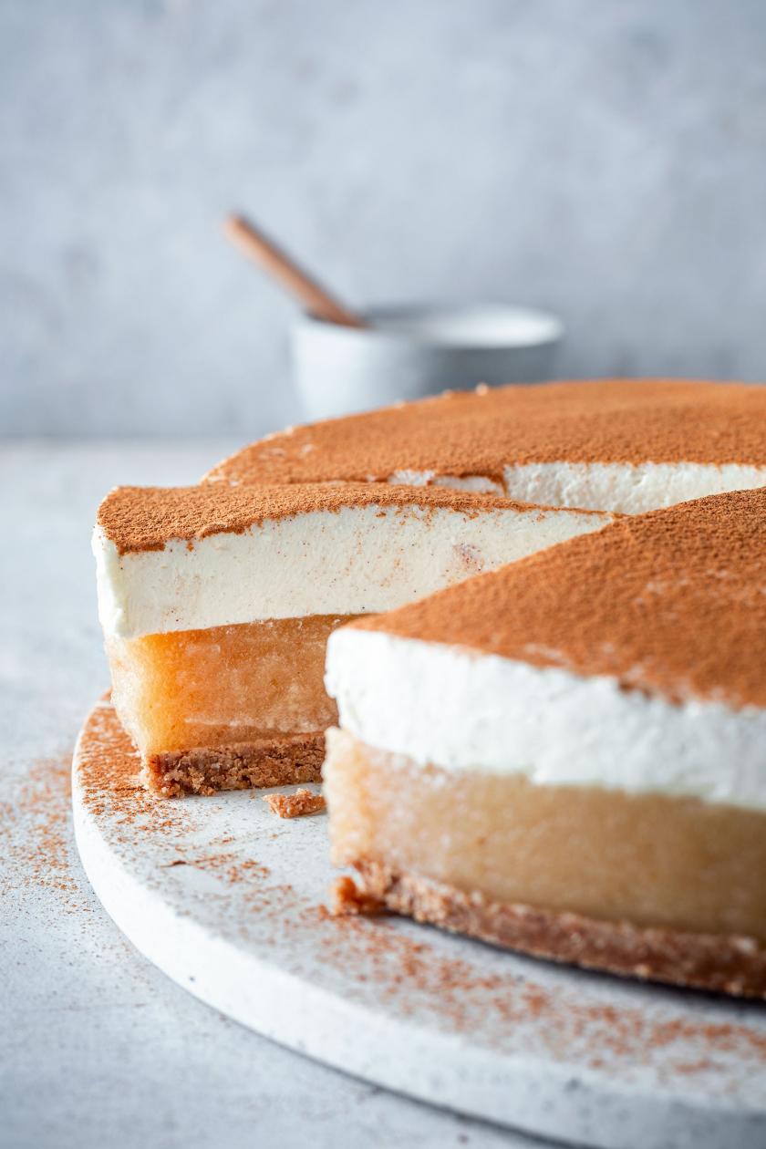 Apfelmuskuchen ohne Backen so cremig