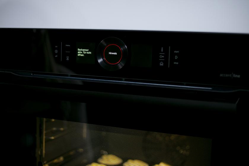 Der Backofen ist eingeschaltet.