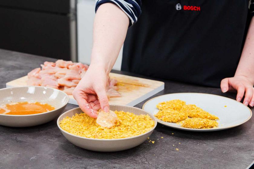 Chicken Nuggets selber machen richtig knusprig im Backofen