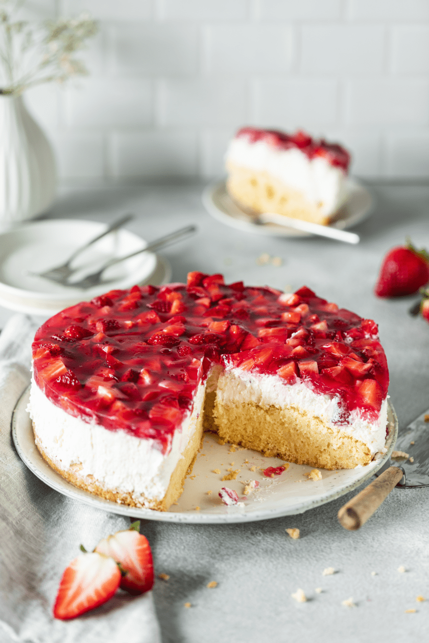 Erdbeerkuchen mit Quark