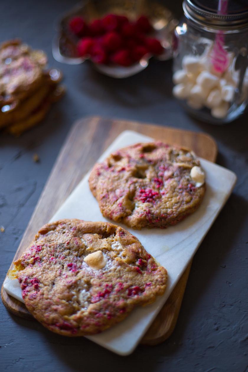 Himbeer Marshmallow Cookies