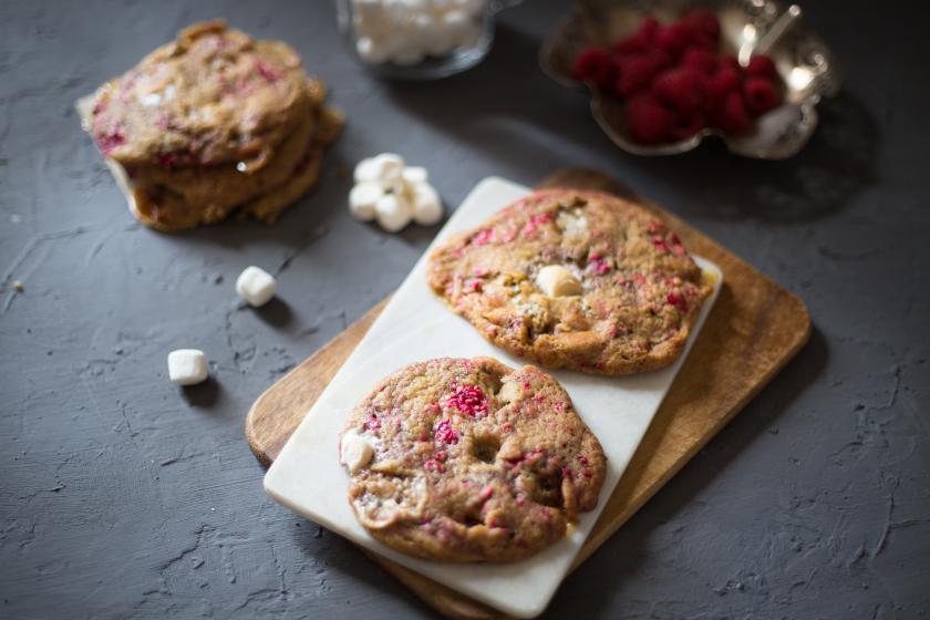 Himbeer Marshmallow Cookies
