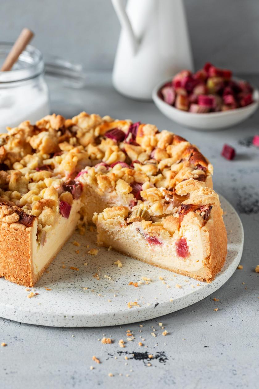 Rhabarber KäSekuchen Vom Blech Mit Streuseln - Rezepte Suchen