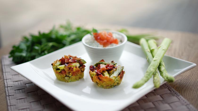 Avocado-Muffins mit grünem Spargel