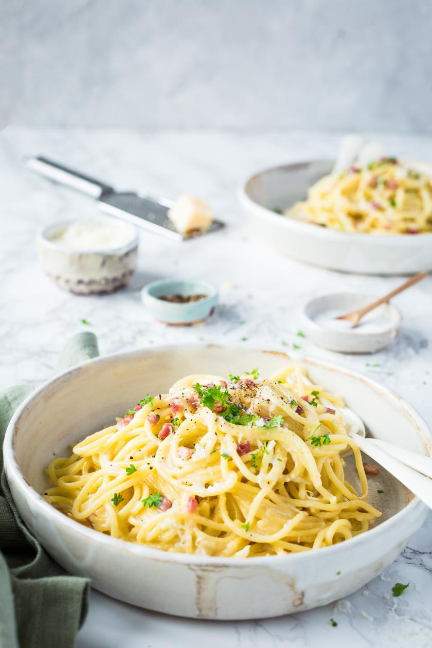 Spaghetti Carbonara mit Sahne ohne Ei | Simply Yummy