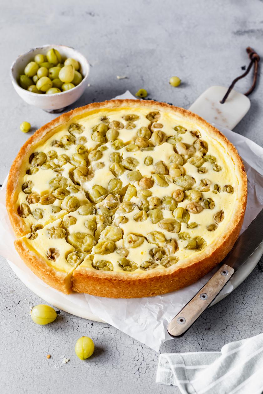 Stachelbeerkuchen mit Quark und Schmand