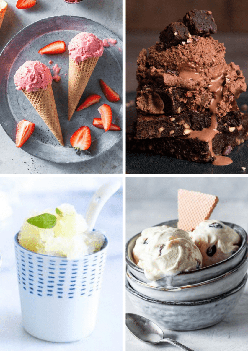 Collage verschiedener Eissorten