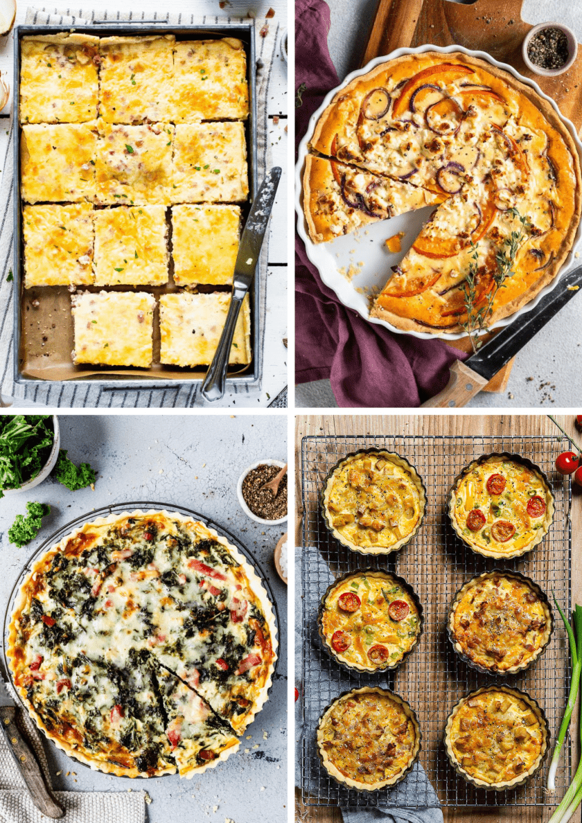 Collage aus vier verschiedenen Quichefotos