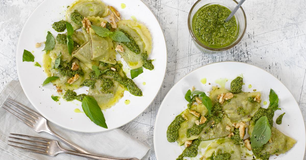 Auberginen-Ravioli mit Walnusspesto | Simply Yummy